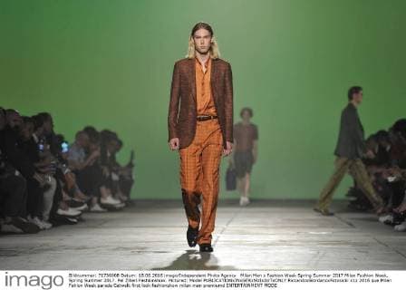 Milan Men s Fashion Week Spring Summer 2017 Milan Fashion Week, Spring Summer 2017. Pal Zilieri Fashionshow. Pictured: Model  RiccardoxGiordanoxFotosicki