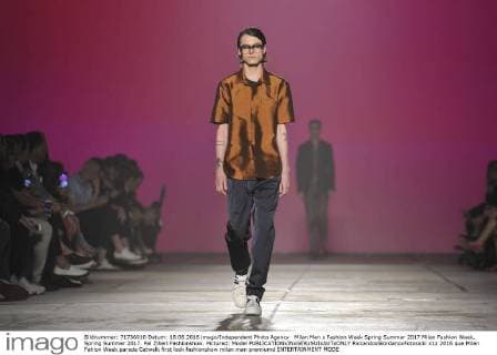Milan Men s Fashion Week Spring Summer 2017 Milan Fashion Week, Spring Summer 2017. Pal Zilieri Fashionshow. Pictured: Model  RiccardoxGiordanoxFotosicki