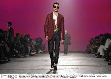 Milan Men s Fashion Week Spring Summer 2017 Milan Fashion Week, Spring Summer 2017. Pal Zilieri Fashionshow. Pictured: Model  RiccardoxGiordanoxFotosicki