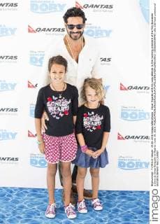 Oscar Higares with his sons attends to the morning premiere of the film Buscando a Dory at Cines Kinepolis in Madrid. June 19. 2016.  (201606019040)