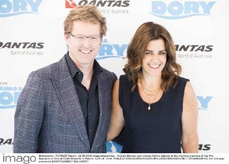 Andrew Stanton and Lindsay Collins attends to the morning premiere of the film Buscando a Dory at Cines Kinepolis in Madrid. June 19. 2016.  (201606019030)