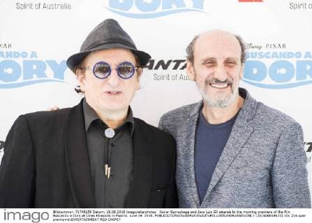 Javier Gurruchaga and Jose Luis Gil attends to the morning premiere of the film Buscando a Dory at Cines Kinepolis in Madrid. June 19. 2016.  (201606019033)