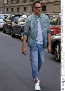 June 19, 2016 - Milan, Italy - Street Style. A man walks before Salvatore Ferragamo show at Milan Men s Fashion Week in Milan on 19 June, 2016 Milan Italy  - ZUMAn230