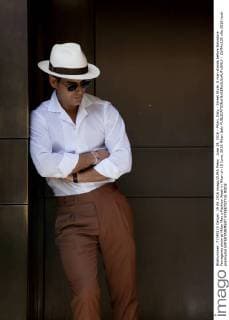 June 19, 2016 - Milan, Italy - Street Style. A man stands before Salvatore Ferragamo show at Milan Men s Fashion Week in Milan on 19 June, 2016 Milan Italy  - ZUMAn230