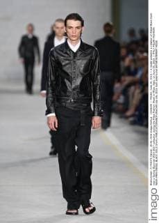 (160620) -- MILAN, June 20, 2016 -- A model presents a creation of Diesel Black Gold men s Spring-Summer 2016-2017 collection during the Milan Fashion Week in Milan, Italy, on June 20, 2016. ) ITALY-MILAN-FASHION WEEK-MEN-DIESEL BLACK GOLD JinxYu 