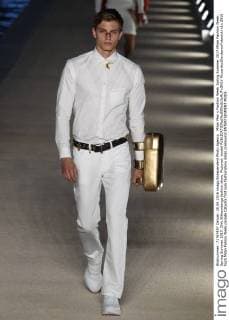 Milan Men s Fashion Week Spring Summer 2017 Milan Fashion Week, Spring Summer 2017. Dirk Bikkembergs fashion show. Pictured: model  RiccardoxGiordanoxFotosicki