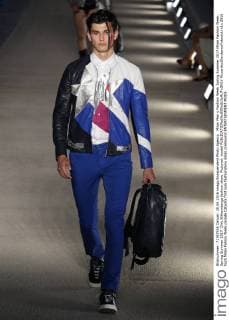 Milan Men s Fashion Week Spring Summer 2017 Milan Fashion Week, Spring Summer 2017. Dirk Bikkembergs fashion show. Pictured: model  RiccardoxGiordanoxFotosicki