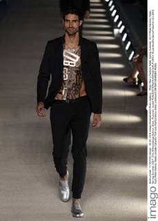Milan Men s Fashion Week Spring Summer 2017 Milan Fashion Week, Spring Summer 2017. Dirk Bikkembergs fashion show. Pictured: model  RiccardoxGiordanoxFotosicki