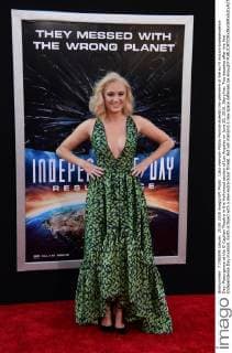 Cast member Maika Monroe attends the premiere of the sci-fi motion Independence Day: Resurgence at the El Capitan Theatre in the Hollywood section of Los Angeles on June 20, 2016. Storyline: Two decades after the first Independence Day invasion, Earth is faced with a new extra-Solar threat. But will mankind s new space defenses be enough?  LAP2016062008 JIMxRUYMEN