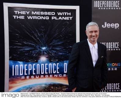 Director Roland Emmerich attends the premiere of his new sci-fi motion Independence Day: Resurgence at the El Capitan Theatre in the Hollywood section of Los Angeles on June 20, 2016. Storyline: Two decades after the first Independence Day invasion, Earth is faced with a new extra-Solar threat. But will mankind s new space defenses be enough?  LAP2016062023 JIMxRUYMEN