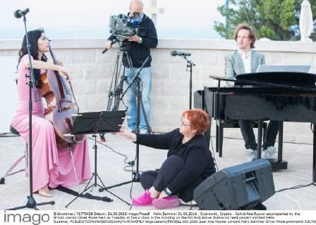 Hello Summer 21.06.2016., Dubrovnik, Croatia - Cellist Ana Rucner accompanied by the British pianist Oliver Poole held on Tuesday at five o clock in the morning on the hill Srdj above Dubrovnik held concert entitled Hello Summer.  GrgoxJelavic PIXSELL