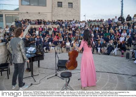 Hello Summer 21.06.2016., Dubrovnik, Croatia - Cellist Ana Rucner accompanied by the British pianist Oliver Poole held on Tuesday at five o clock in the morning on the hill Srdj above Dubrovnik held concert entitled Hello Summer.  GrgoxJelavic PIXSELL