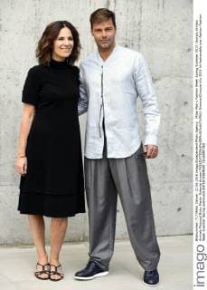 Milan Man s Fashion Week Spring Summer 2017. Giorgio Armani Arrivals Pictured Ricky Martin Roberta Armani  SimonaxChioccia