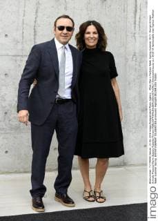 Milan Man s Fashion Week Spring Summer 2017. Giorgio Armani Arrivals Pictured Kevin Spacey Roberta Armani  SimonaxChioccia