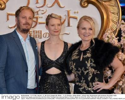 (L-R) Director James Bobin, actress Mia Wasikowska and producer Suzanne Todd attend the Japan premiere for the film Alice Through the Looking Glass in Tokyo, Japan on June 21, 2016. This film will open on July 1st in Japan.  TKP2016062120 KEIZOxMORI