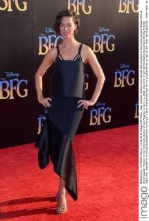 Cast member Rebecca Hall attends the premiere of the motion picture fantasy BFG at the El Capitan Theatre in the Hollywood section of Los Angeles on June 21, 2016. Storyline: A girl named Sophie encounters the Big Friendly Giant who, despite his intimidating appearance, turns out to be a kindhearted soul who is considered an outcast by the other giants because, unlike them, he refuses to eat children.  LAP2016062111 JIMxRUYMEN