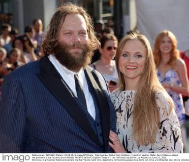 Cast member Olafur Darri Olafsson (L) and his partner Olafur Darri Olafsson attend the premiere of the motion picture fantasy The BFG at the El Capitan Theatre in the Hollywood section of Los Angeles on June 21, 2016. Storyline: A girl named Sophie encounters the Big Friendly Giant who, despite his intimidating appearance, turns out to be a kindhearted soul who is considered an outcast by the other giants because, unlike them, he refuses to eat children.  LAP2016062130 JIMxRUYMEN