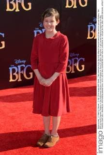 Cast member Ruby Barnhill attends the premiere of the motion picture fantasy The BFG at the El Capitan Theatre in the Hollywood section of Los Angeles on June 21, 2016. Storyline: A girl named Sophie encounters the Big Friendly Giant who, despite his intimidating appearance, turns out to be a kindhearted soul who is considered an outcast by the other giants because, unlike them, he refuses to eat children.  LAP2016062136 JIMxRUYMEN