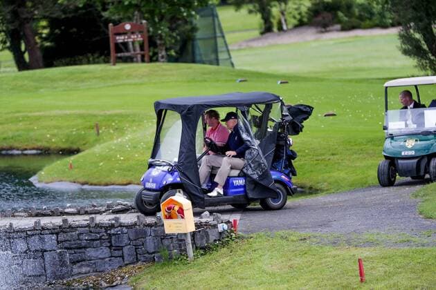 June 23, 2016 - Castlebar, Mayo, Ireland - U.S. Vice President Joe Biden joins Irish Taoiseach Enda Kenny in a round of golf at Castlebar Golf Club June 23, 2016 in Castlebar, County Mayo, Ireland. Castlebar Ireland - ZUMAp138