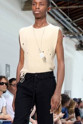 A model takes to the catwalk during the presentation of Christian Dada s show as part of the Spring-Summer 2017 Fashion Week in Paris on June 24, 2016.  PAR20160624111 MAYAxVIDON-WHITE