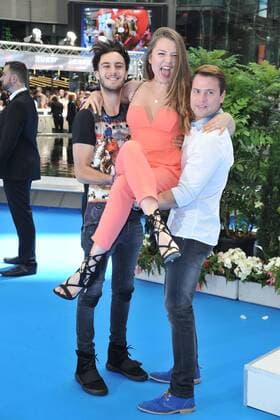Deutschlandpremiere ICE AGE Kollision Voraus Joelina Drews, Marc Aurel Zeeb, Rocko Stark Ankunft zur Deutschlandpremiere ICE AGE Kollision Voraus im Cine Star SonyCenter in Berlin 26.06.2016
