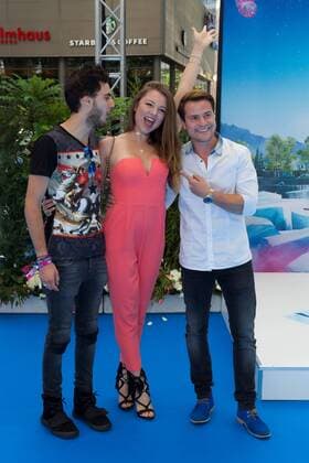 Marc Aurel, Joelina Drews und Rocco Stark - Deutschlandpremiere ICA AGE - KOLLISION VORAUS im CINESTAR SONY CENTER in Berlin am 26.06.2016. Deutschlandpremiere ICE AGE - KOLLISION VORAUS