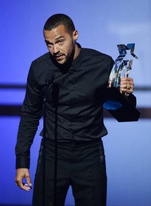 Grey s Anatomy actor and activist Jesse Williams accepts the Humanitarian Award onstage during the 16th annual BET Awards at Microsoft Theater in Los Angeles on June 26, 2016. When Williams, the star executive producer of the documentary Stay Woke: The Black Lives Matter Movement accepted the award, his emotional speech practically broke the internet.  LAP20160626800 JIMxRUYMEN
