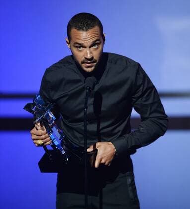Grey s Anatomy actor and activist Jesse Williams accepts the Humanitarian Award onstage during the 16th annual BET Awards at Microsoft Theater in Los Angeles on June 26, 2016. When Williams, the star executive producer of the documentary Stay Woke: The Black Lives Matter Movement accepted the award, his emotional speech practically broke the internet.  LAP20160626801 JIMxRUYMEN