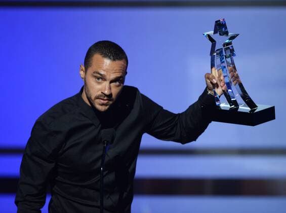 Grey s Anatomy actor and activist Jesse Williams accepts the Humanitarian Award onstage during the 16th annual BET Awards at Microsoft Theater in Los Angeles on June 26, 2016. When Williams, the star executive producer of the documentary Stay Woke: The Black Lives Matter Movement accepted the award, his emotional speech practically broke the internet.  LAP20160626802 JIMxRUYMEN