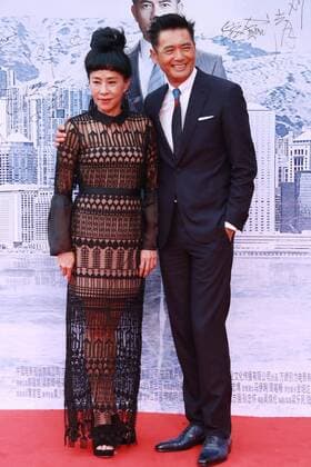 BEIJING, CHINA - JUNE 26: (CHINA OUT) Actor Chow Yun-fat and his wife Jasmine Tan attend the red carpet for Cold War 2 on June 26, 2016 in Beijing, China.  CFP487287126