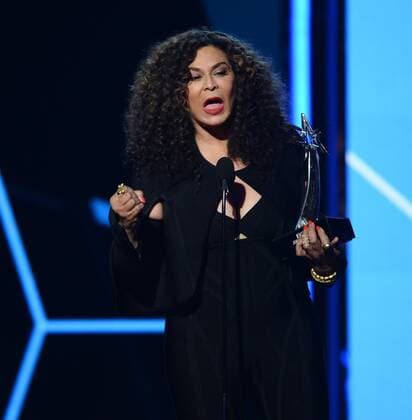 Tina Knowles accepts the Video of the Year award for Formation on behalf of winner Beyonce during the 16th annual BET Awards at Microsoft Theater in Los Angeles on June 26, 2016.  LAP20160626840 JIMxRUYMEN