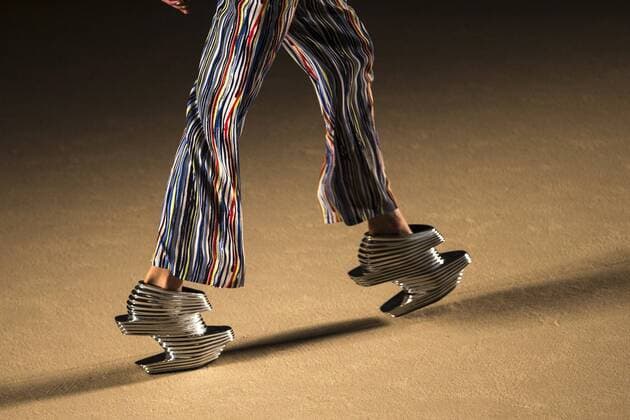 A view of a pair of shoes by Valencian designer Miquel Suay during the first journey of the 080 Barcelona Fasion in Barcelona, Catalonia, Spain, 27 June 2016. MIQUEL SUAY FASHION SHOW !ACHTUNG: NUR REDAKTIONELLE NUTZUNG!  CAT003 20160627-636026589985118499