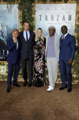 Christoph Waltz, Alexander Skarsgard, Margot Robbie, Samuel L. Jackson & Djimon Hounsou THE LEGEND OF TARZAN FILM PREMIERE Hollywood Patrick Rideaux PicturePerfect