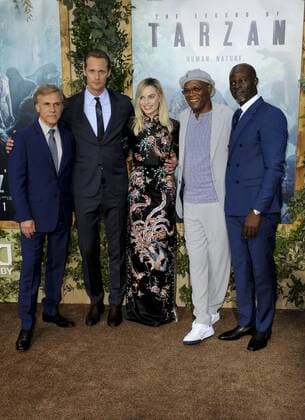 Christoph Waltz, Alexander Skarsgard, Margot Robbie, Samuel L. Jackson & Djimon Hounsou THE LEGEND OF TARZAN FILM PREMIERE Hollywood Patrick Rideaux PicturePerfect