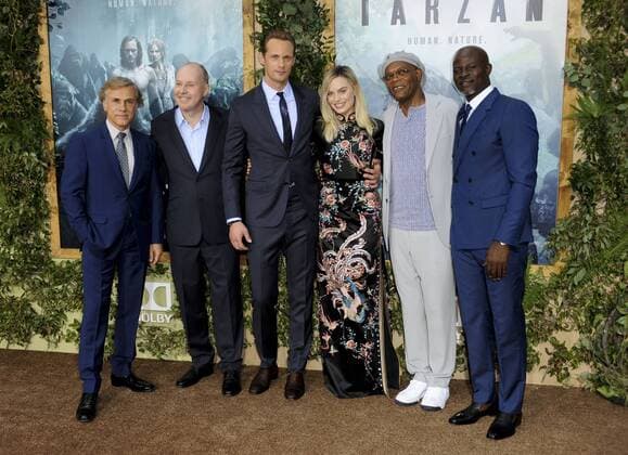 Christoph Waltz, David Yates, Alexander Skarsgard, Margot Robbie, Samuel L. Jackson & Djimon Hounsou THE LEGEND OF TARZAN FILM PREMIERE Hollywood Patrick Rideaux PicturePerfect
