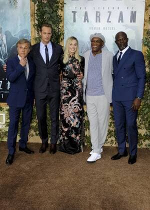 Christoph Waltz, Alexander Skarsgard, Margot Robbie, Samuel L. Jackson & Djimon Hounsou THE LEGEND OF TARZAN FILM PREMIERE Hollywood Patrick Rideaux PicturePerfect