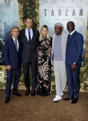Christoph Waltz, Alexander Skarsgard, Margot Robbie, Samuel L. Jackson & Djimon Hounsou THE LEGEND OF TARZAN FILM PREMIERE Hollywood Patrick Rideaux PicturePerfect