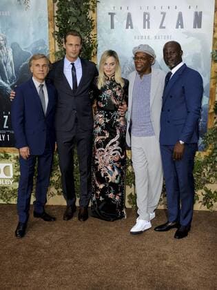 Christoph Waltz, Alexander Skarsgard, Margot Robbie, Samuel L. Jackson & Djimon Hounsou THE LEGEND OF TARZAN FILM PREMIERE Hollywood Patrick Rideaux PicturePerfect