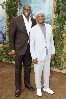 Magic Johnson & Samuel L. Jackson THE LEGEND OF TARZAN FILM PREMIERE Hollywood Patrick Rideaux PicturePerfect