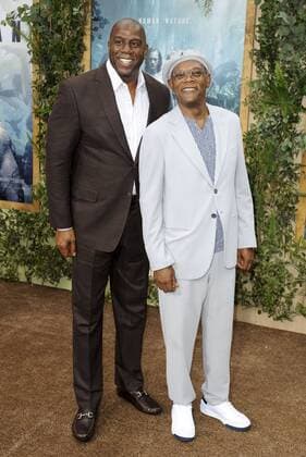 Magic Johnson & Samuel L. Jackson THE LEGEND OF TARZAN FILM PREMIERE Hollywood Patrick Rideaux PicturePerfect
