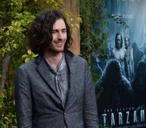 Irish musician, singer and songwriter Andrew Hozier-Byrne, known professionally by the mononym Hozier, who penned the new song Better Love for the motion picture adventure film The Legend of Tarzan attends the premiere of the film at the Dolby Theatre in the Hollywood section of Los Angeles on June 27, 2016. Storyline: Tarzan, having acclimated to life in London, is called back to his former home in the jungle to investigate the activities at a mining encampment.  LAP2016062731 JIMxRUYMEN