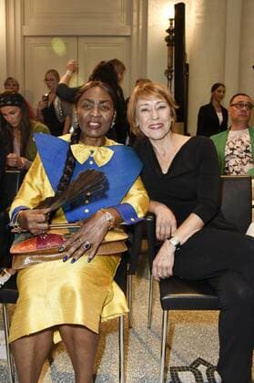 Marcia Barrett und Gitta Schweighöfer bei der Mode-Inszenierung des Märchens Die zertanzten Schuhe live mit Stardesigner Harald Glööckler auf der Mercedes-Benz Fashion Week Berlin Spring Summer 2017. Berlin, 27.06.2016 Foto:xFredericx xFuturexImage