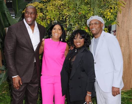June 27, 2016 - Hollywood, CA, United States - 27 June 2016 - Hollywood. Magic Johnson, Cookie Johnson, LaTanya Richardson, Samuel L. Jackson. Arrivals for the Los Angeles World Premiere of Warner Bros. The Legend of Tarzan held at the Dolby Theater. Photo Credit: Hollywood United States - ZUMAa123