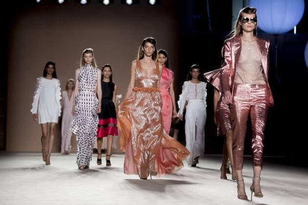 June 27, 2016 - Barcelona, Spain - Models presents a creation by Justicia Ruano at the 080 Barcelona Fashion Week 2016 on June 27, 2016 in Barcelona, Spain. Barcelona Spain  - ZUMAn230