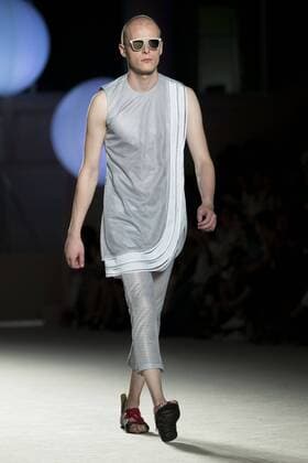 June 27, 2016 - Barcelona, Spain - A model presents a creation by Miquel Suay at the 080 Barcelona Fashion Week 2016 on June 27, 2016 in Barcelona, Spain. Barcelona Spain  - ZUMAn230