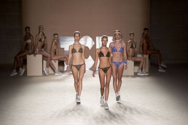 June 27, 2016 - Barcelona, Spain - A model presents a creation by TCN at the 080 Barcelona Fashion Week 2016 on June 27, 2016 in Barcelona, Spain. Barcelona Spain  - ZUMAn230