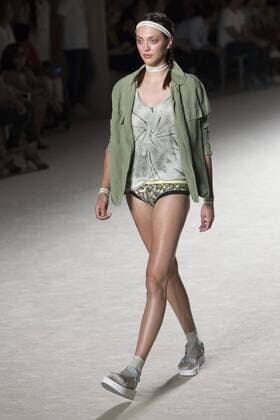 June 27, 2016 - Barcelona, Spain - A model presents a creation by TCN at the 080 Barcelona Fashion Week 2016 on June 27, 2016 in Barcelona, Spain. Barcelona Spain  - ZUMAn230