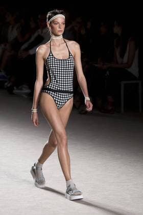 June 27, 2016 - Barcelona, Spain - A model presents a creation by TCN at the 080 Barcelona Fashion Week 2016 on June 27, 2016 in Barcelona, Spain. Barcelona Spain  - ZUMAn230