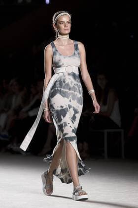 June 27, 2016 - Barcelona, Spain - A model presents a creation by TCN at the 080 Barcelona Fashion Week 2016 on June 27, 2016 in Barcelona, Spain. Barcelona Spain  - ZUMAn230