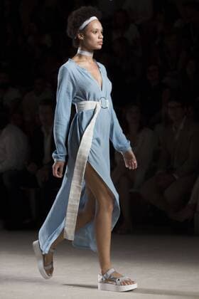 June 27, 2016 - Barcelona, Spain - A model presents a creation by TCN at the 080 Barcelona Fashion Week 2016 on June 27, 2016 in Barcelona, Spain. Barcelona Spain  - ZUMAn230